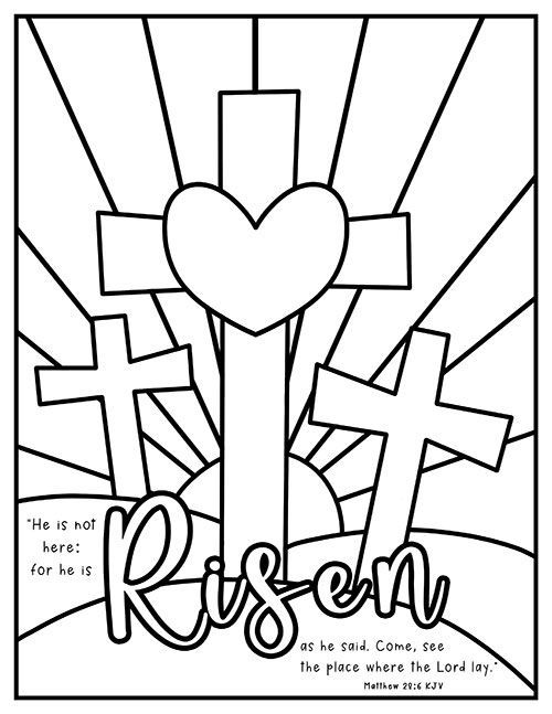 Easter cross coloring pages