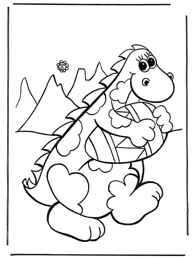 Dino with easter egg