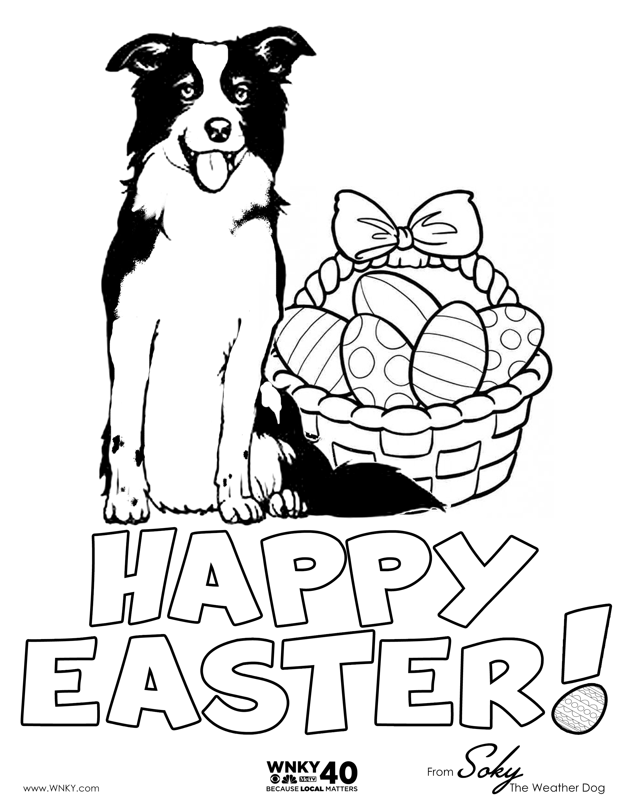 Happy easter from soky the weather dog