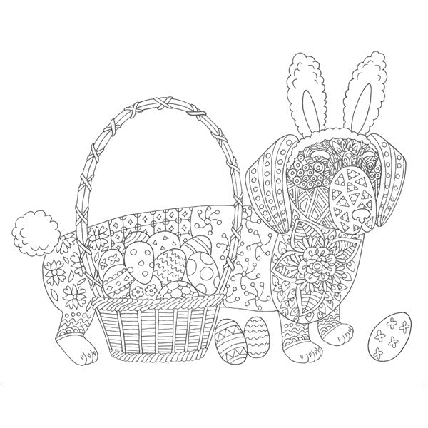 Free dachshund easter coloring page download