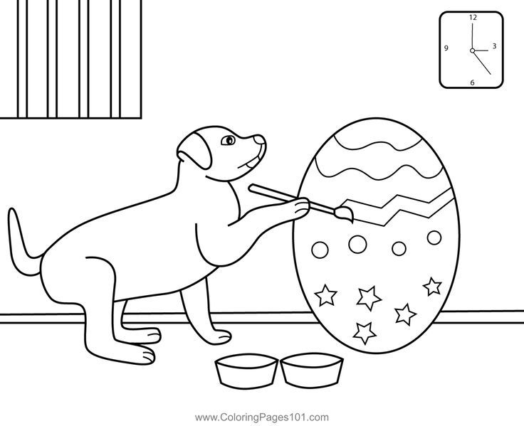 Dog painting easter egg coloring page easter egg coloring pages easter egg painting coloring easter eggs