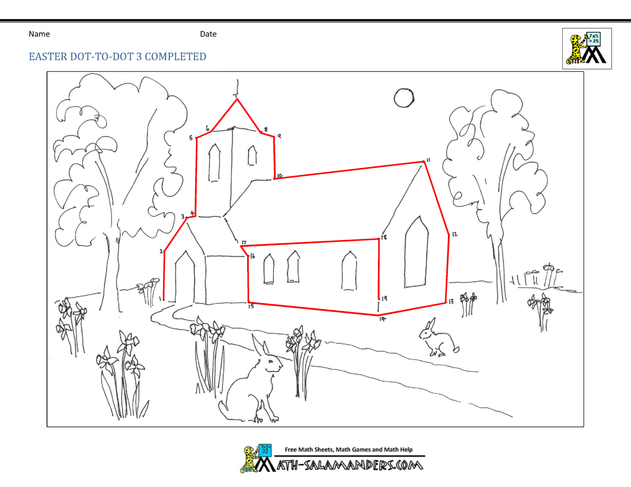 Printable easter dot to dot