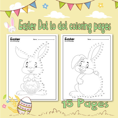 Easter dot to dot activity sheets for toddlers made by teachers