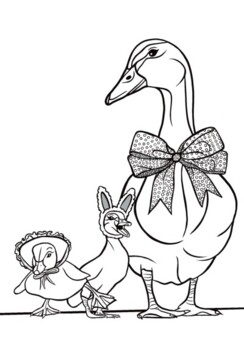 Easter duck coloring page by colleenie co tpt