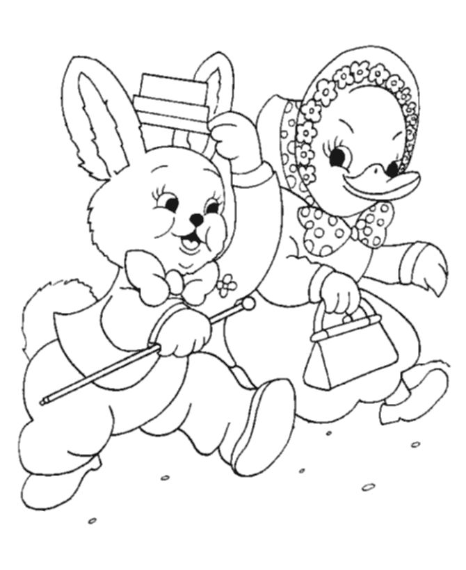 Free printable easter ducks coloring page sheets