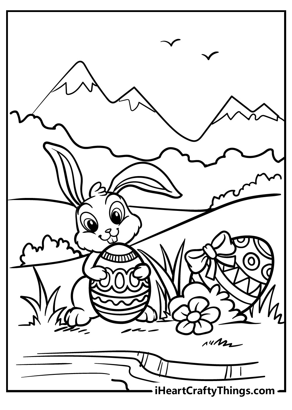 Easter bunny coloring pages free printables