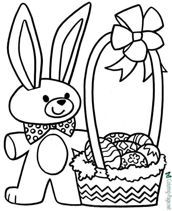 Easter basket coloring pages