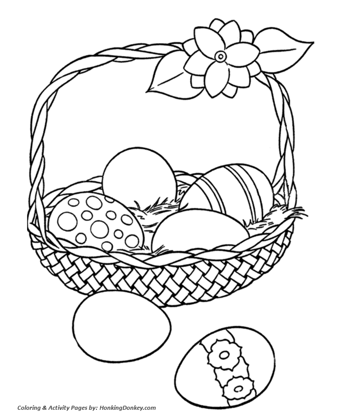 Easter basket coloring pages