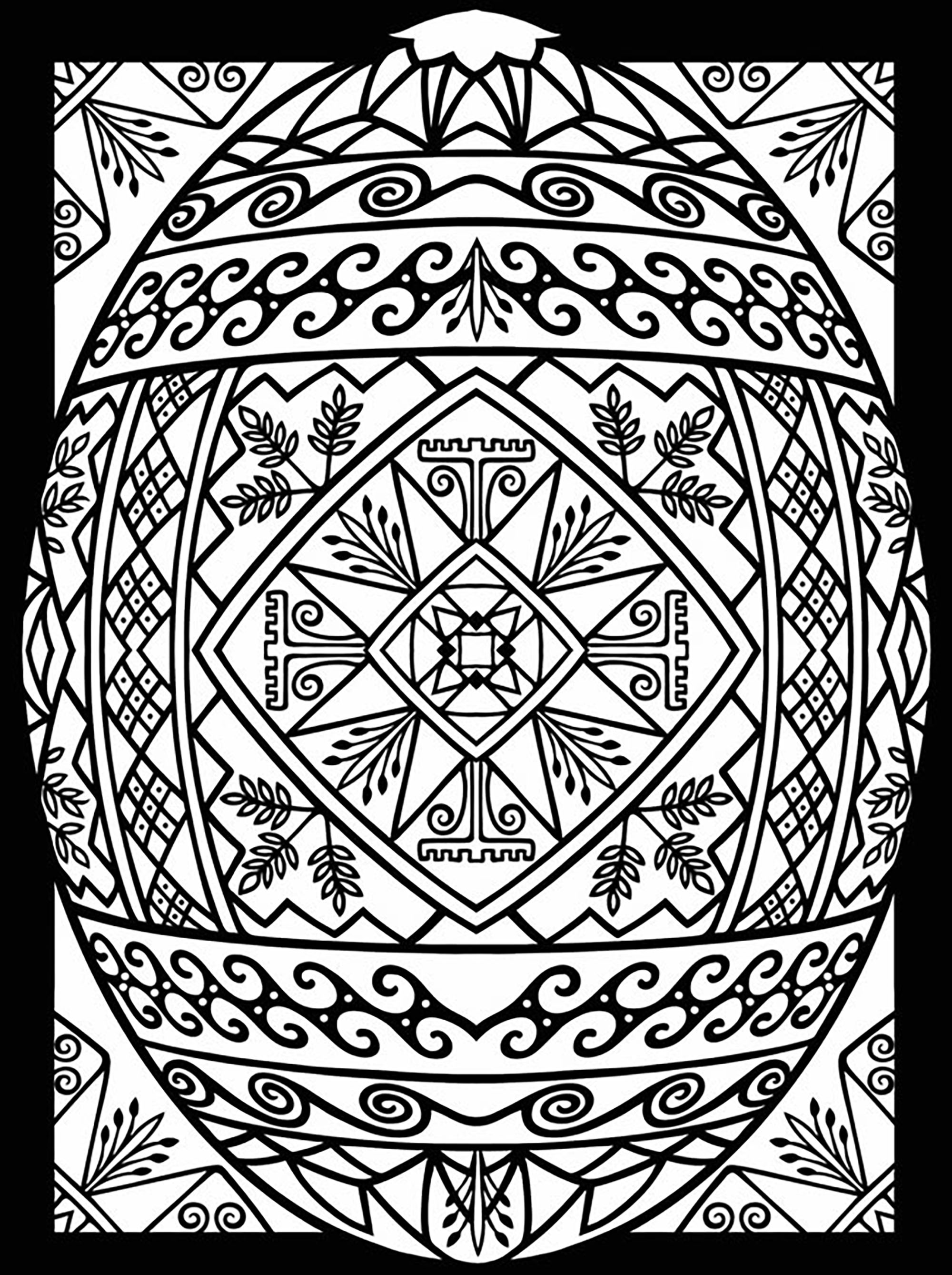 Easter eggs with abstract patterns