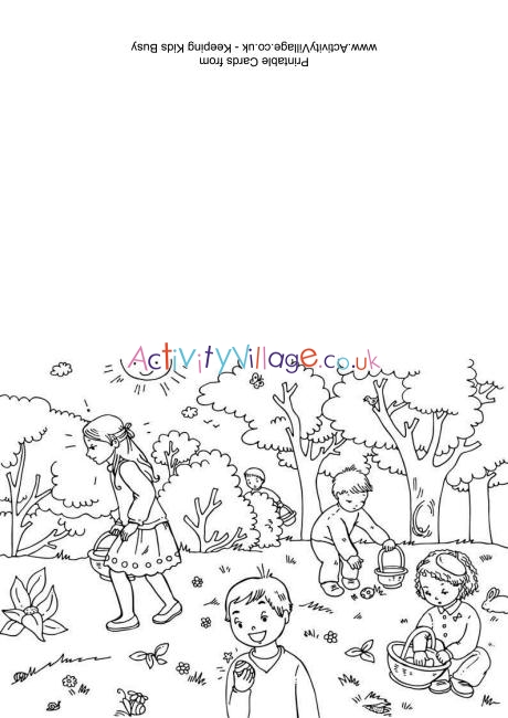 Easter egg hunt louring card