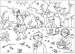 Easter egg hunt louring page easter louring pages easter loring book easter loring pages free easter loring pages