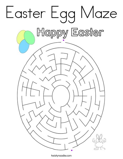 Easter egg maze coloring page