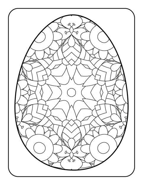 Premium vector easter egg coloring page happy easter day coloring book page coloring page for kids and adults