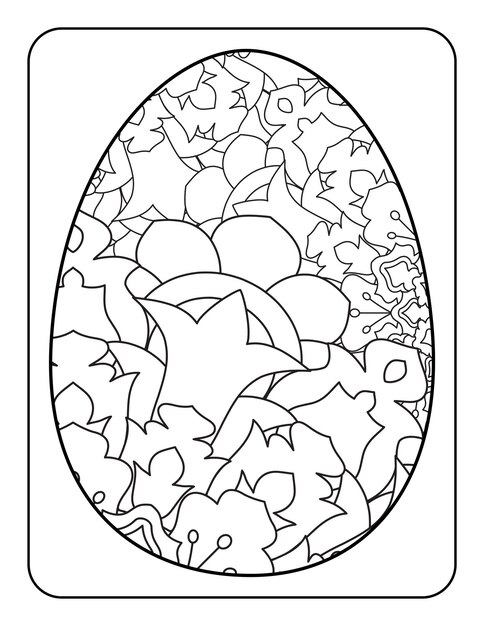 Premium vector easter egg coloring page easter bunny coloring page coloring page for adults and kids