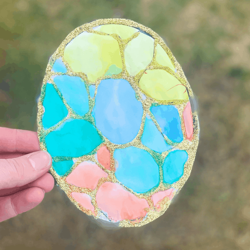 Stained glass easter eggs craft