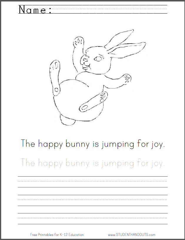 Free printable bouncing bunny coloring sheet for easter student handouts