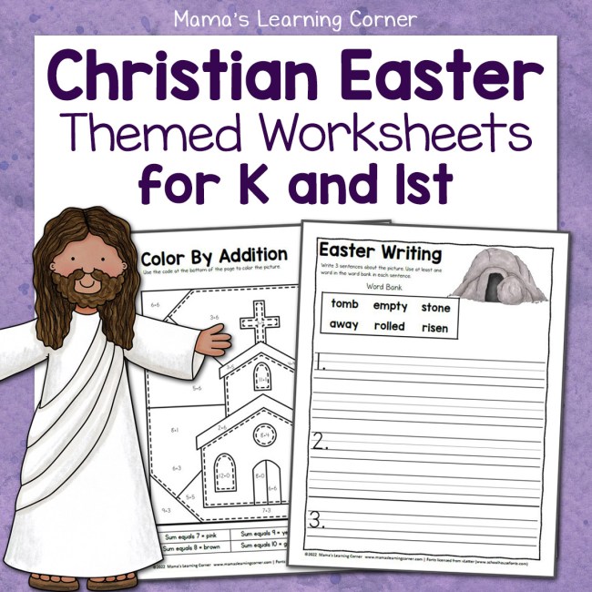 Christian easter worksheets for kindergarten and first grade