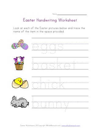 Easter handwriting worksheet all kids network