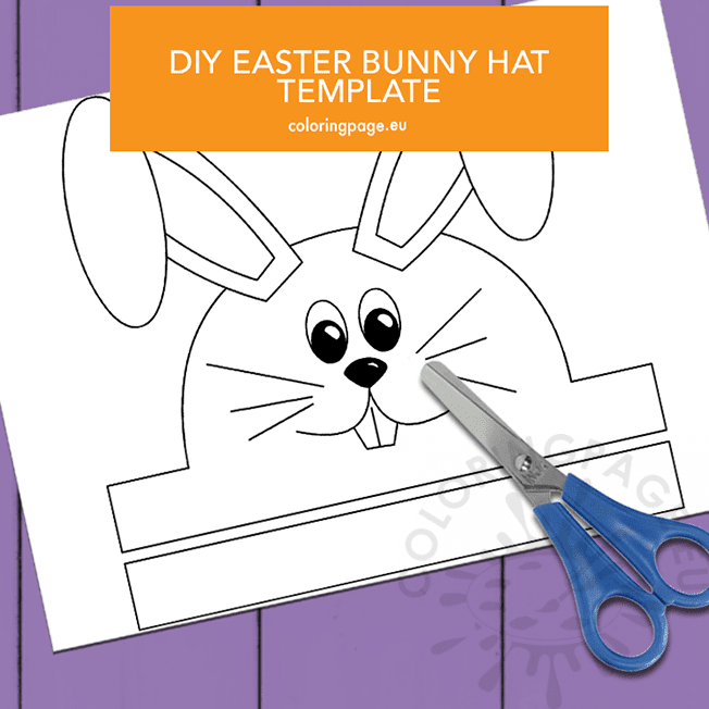 Diy easter bunny hat template coloring page