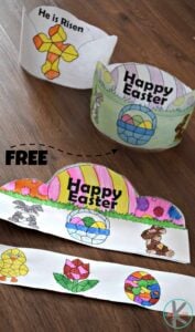 Free free printable easter color by number hat craft activity for kids