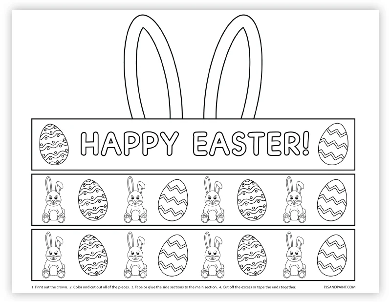 Free printable easter bunny hat