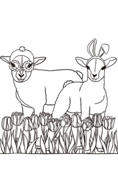 Easter lamb coloring page by colleenie co tpt
