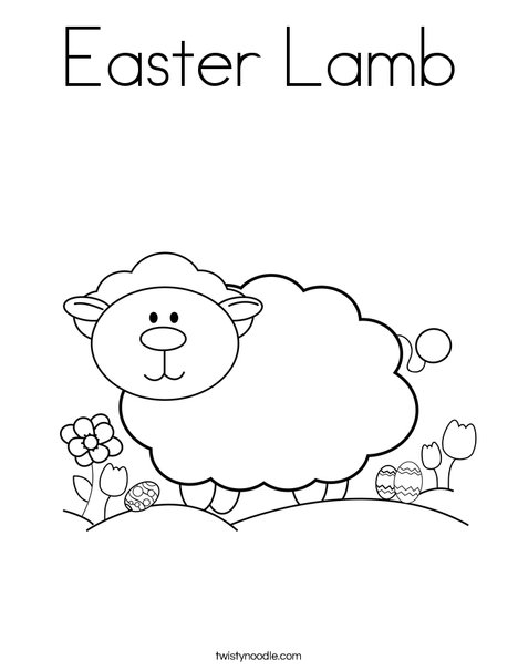 Easter lamb coloring page