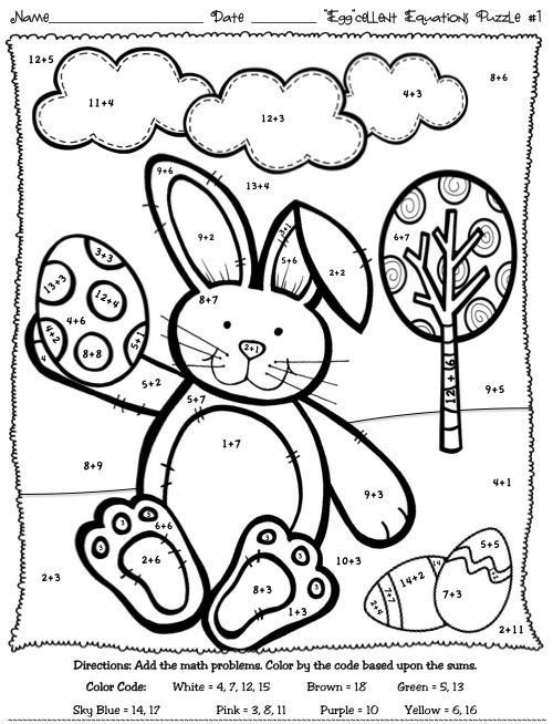 Easter color by numbers