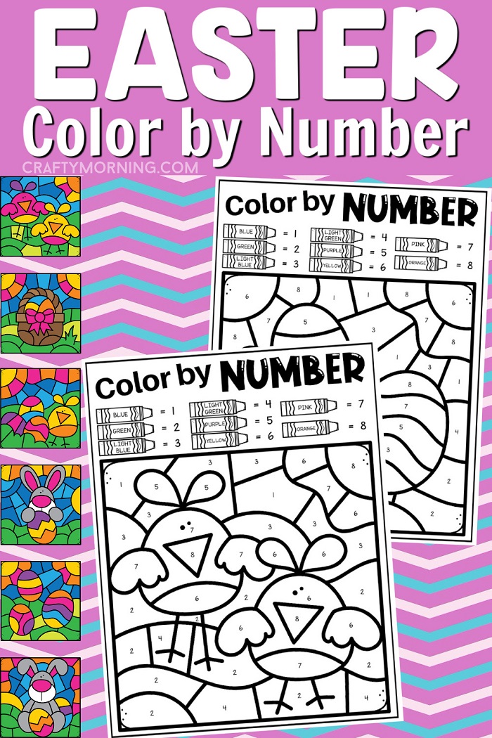 Easter color by number printable free pdf download