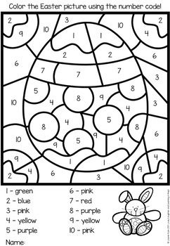 Easter color by number numbers
