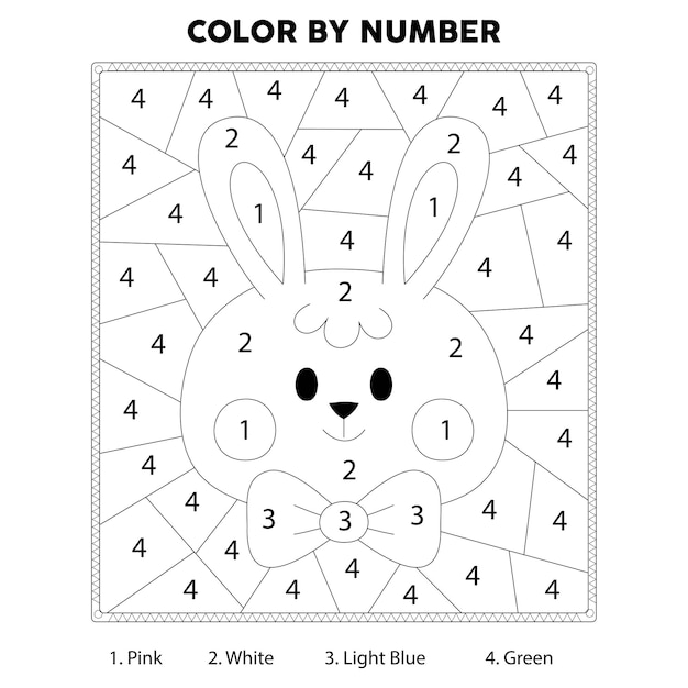 Premium vector easter day color by number coloring page