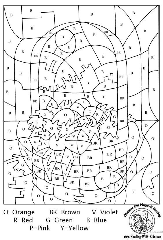 Color by number coloring pages easter coloring pages printable easter colors easter coloring pages