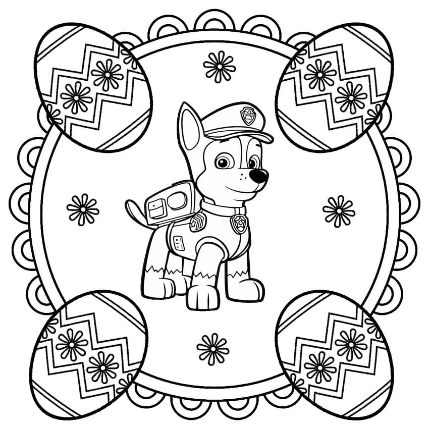 Paw patrol easter mandala fãrbung seite