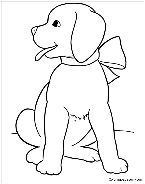 Sweet puppy easter coloring page