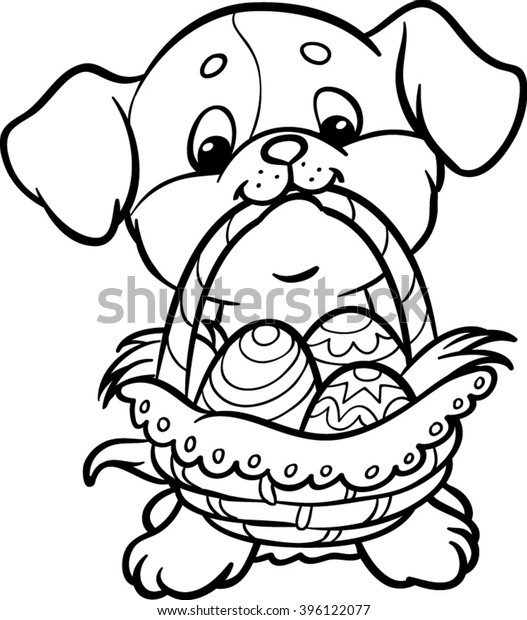 Puppy easter eggs coloring stock vector royalty free