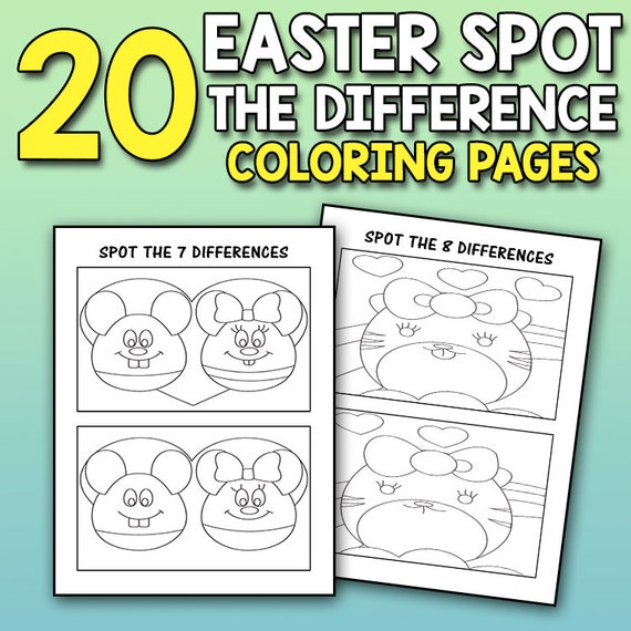 Best value easter spot the difference coloring pages for kids can you seek find whats different in this easter activity book for kids