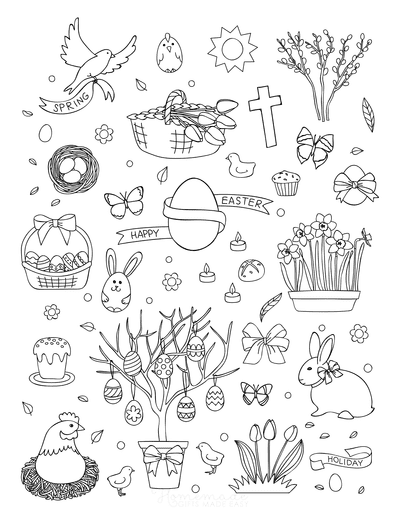 Free easter coloring pages for kids adults