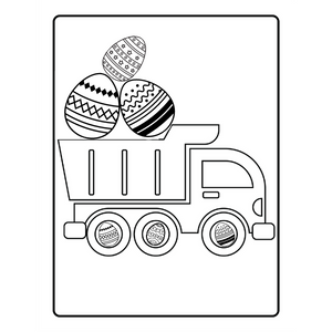 Easter vehicle egg coloring book for ages