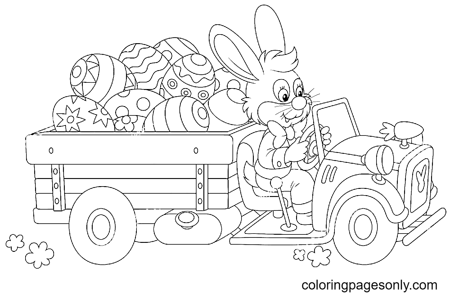 Easter bunny coloring pages printable for free download
