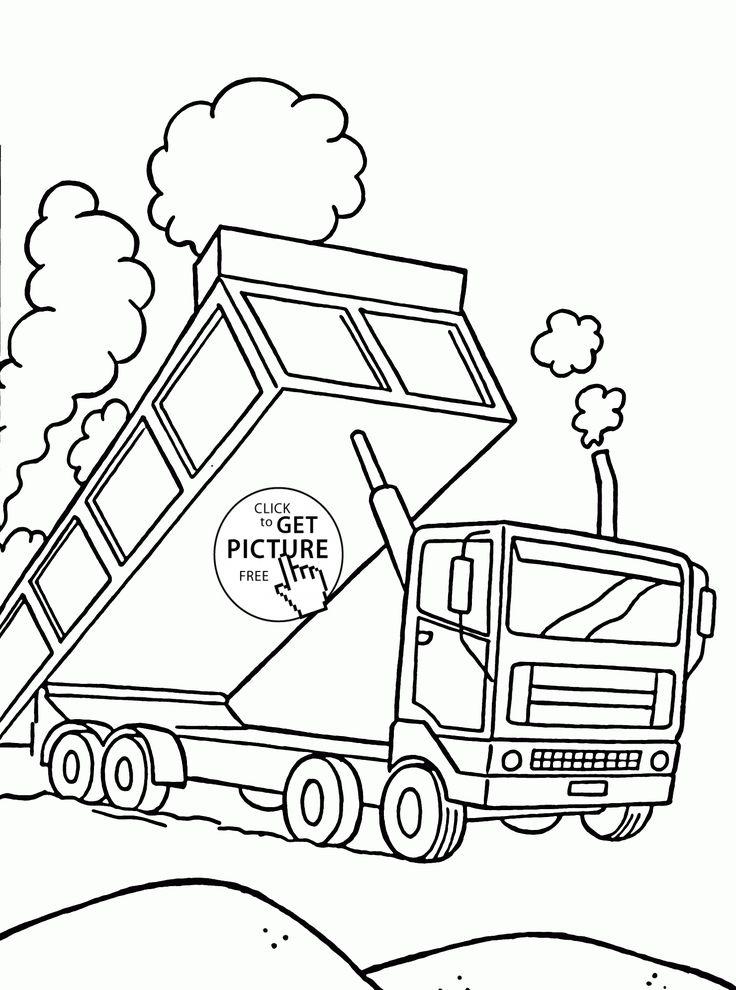 Dumper truck coloring page for kids transportation coloring pages printables free