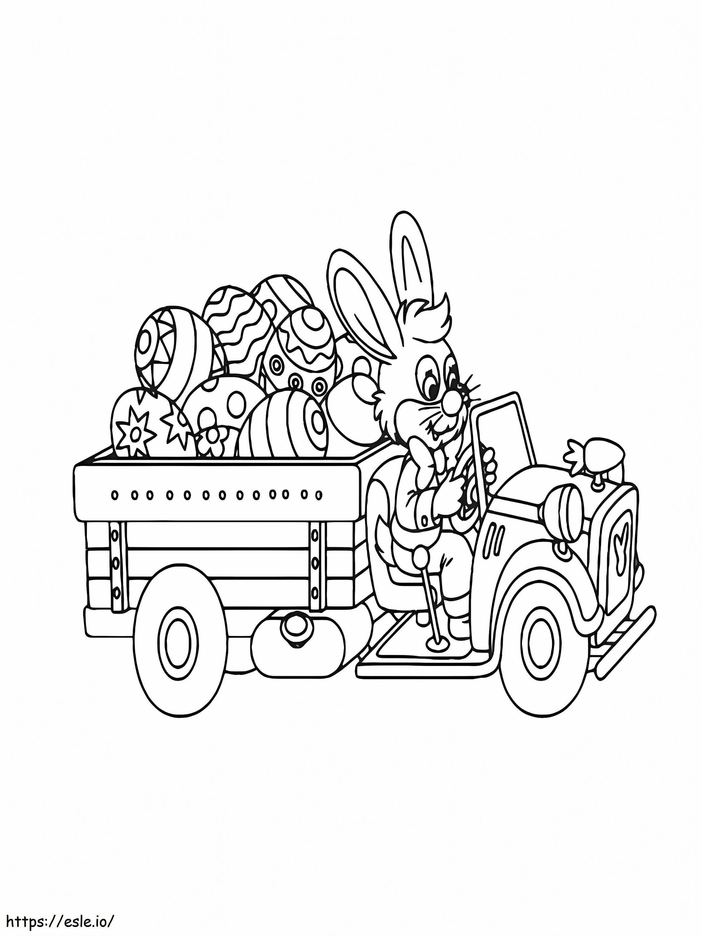 Easter eggs in truck coloring page