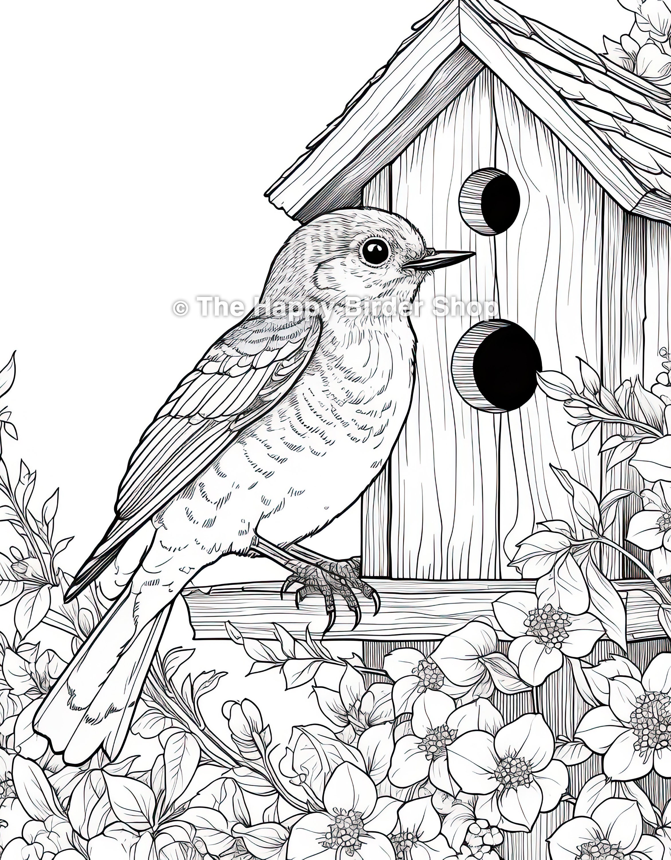 Eastern bluebird coloring book page printable jpg instant download adult coloring i bird illustration nature art stress relief download now