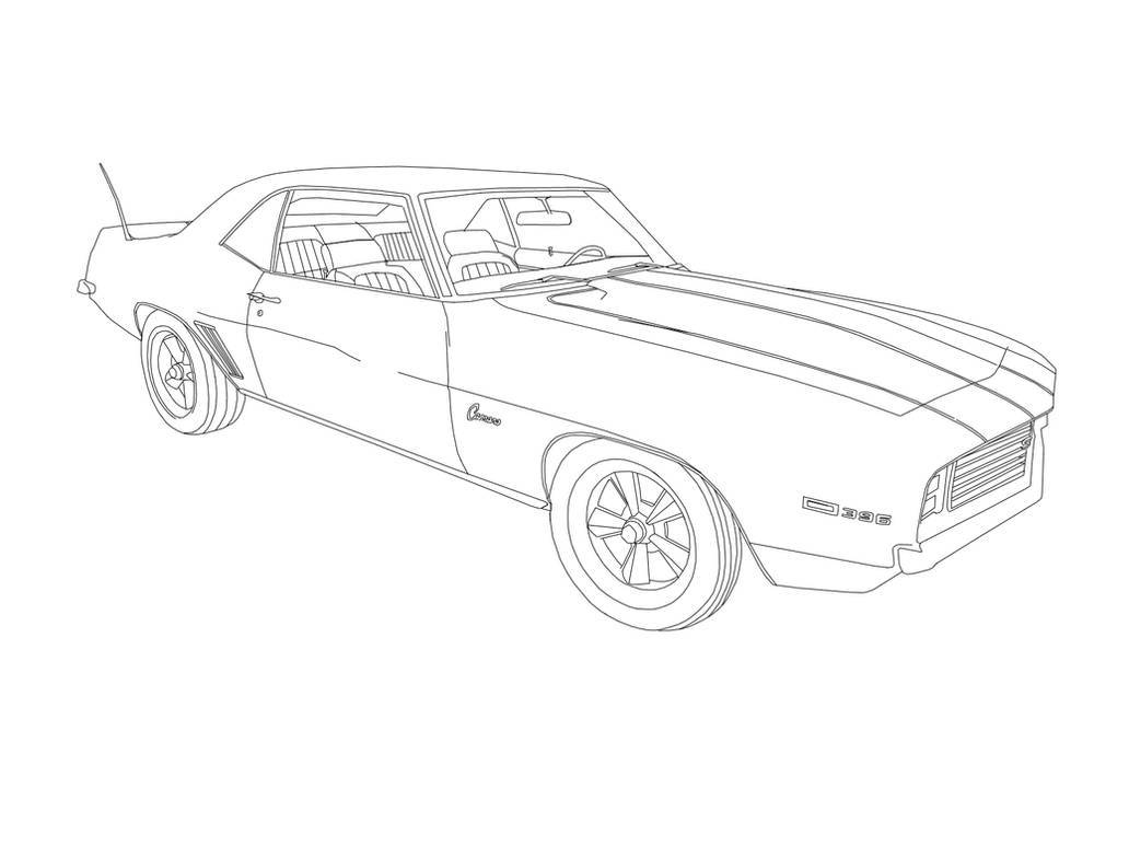 Chevrolet z camaro ss v drawing bnw by marcusmccloud on