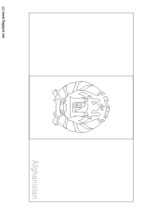 Coloring page flag afghanistan