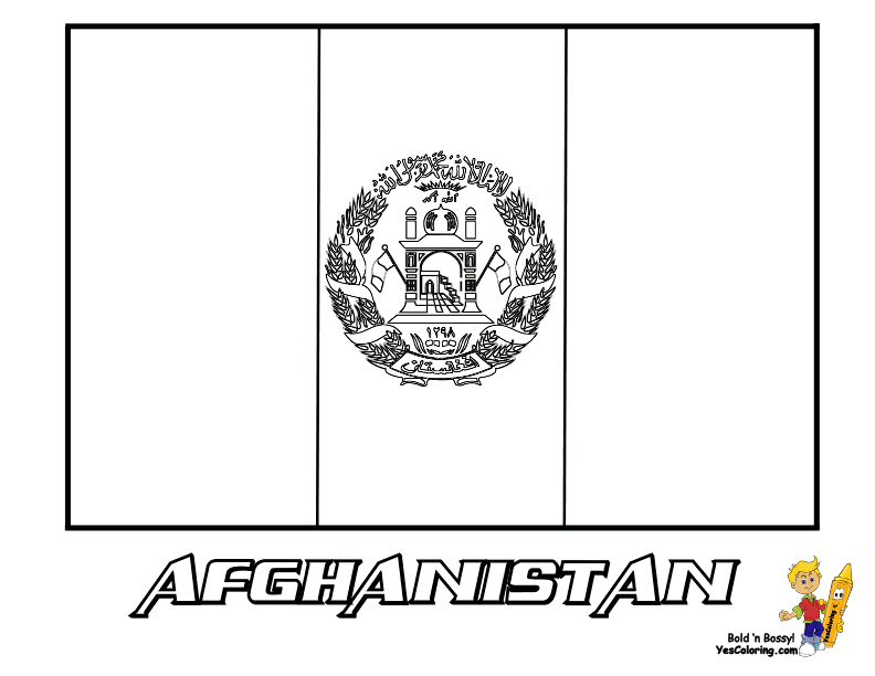 Afghanistan flag ã flag coloring pages afghanistan flag flag drawing