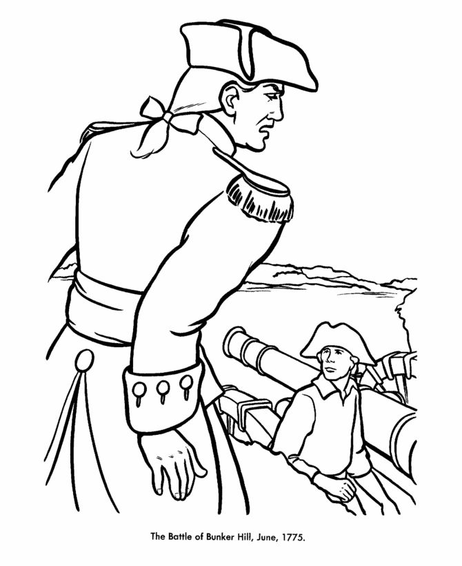 The battle of bunker hill coloring pages