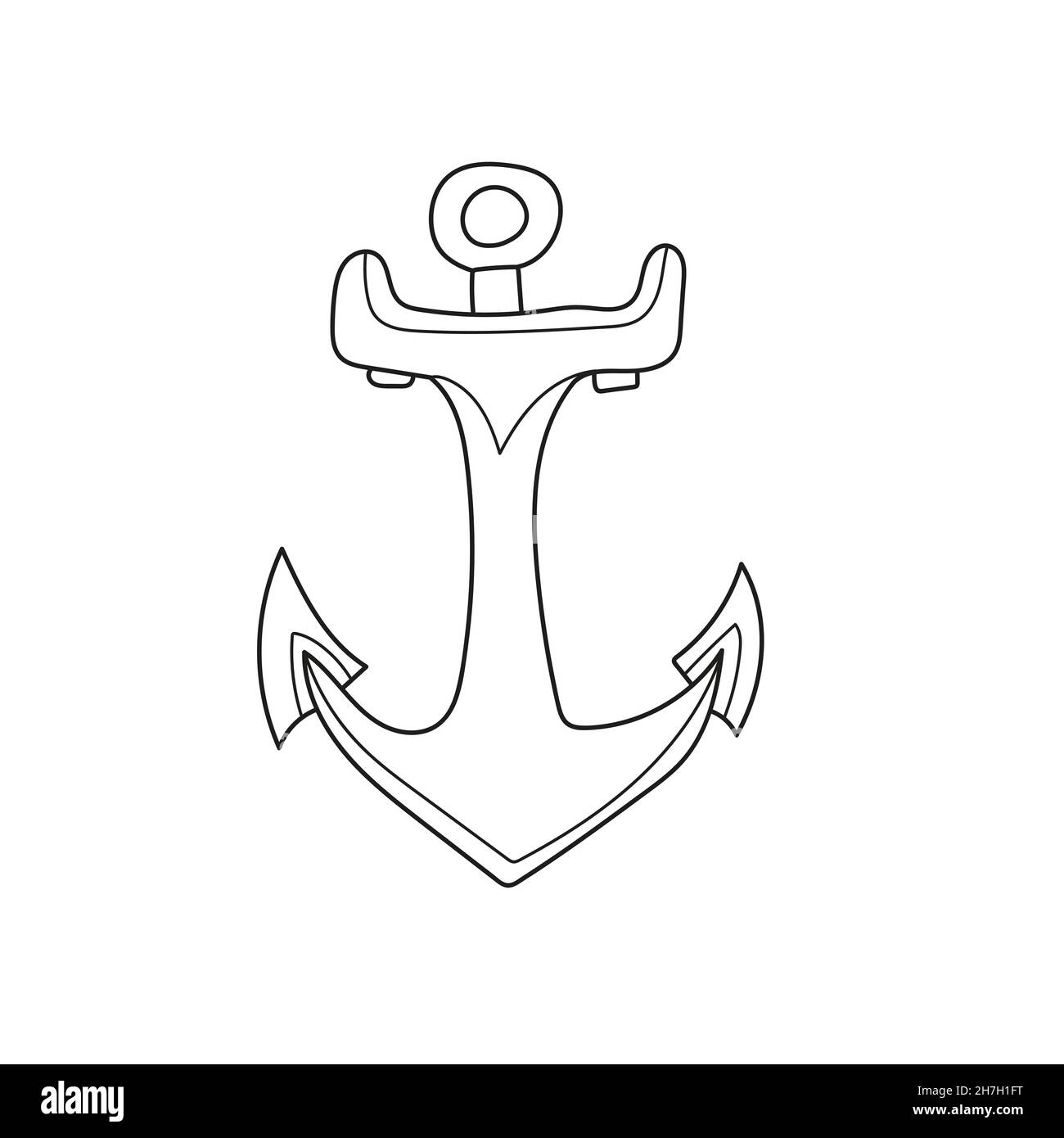 Simple coloring page anchor cartoon vector illustration on white for kids stock vector image art