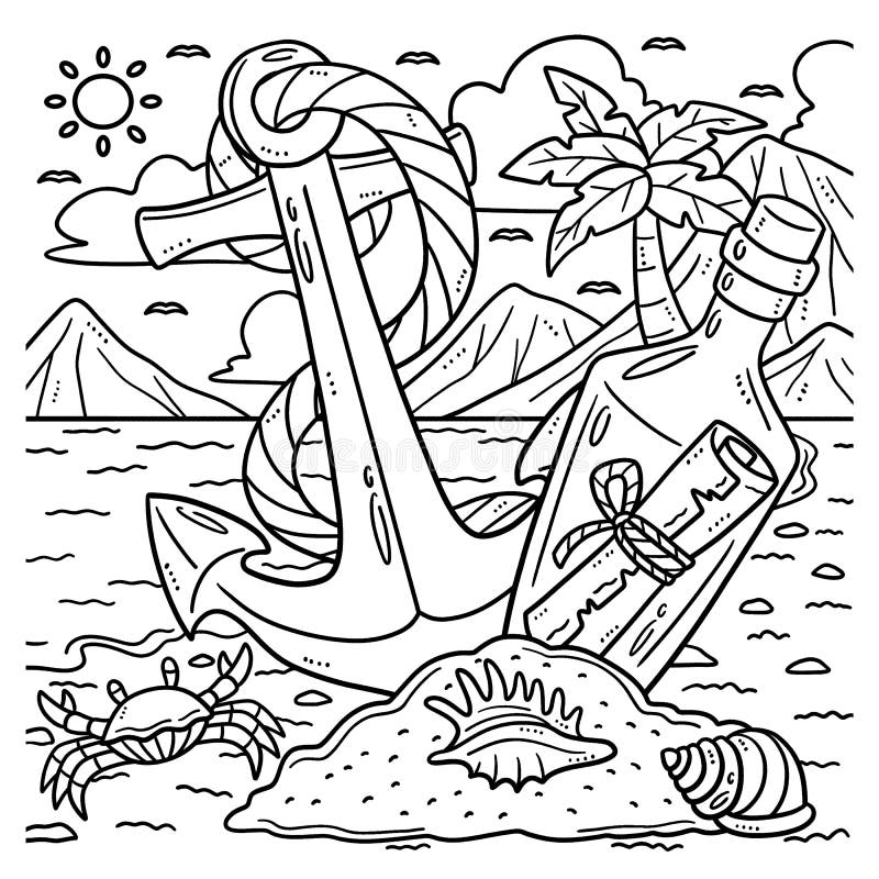 Anchor coloring stock illustrations â anchor coloring stock illustrations vectors clipart