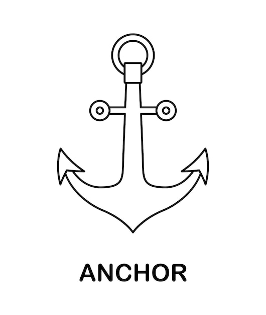 Premium vector coloring page with anchor for kids