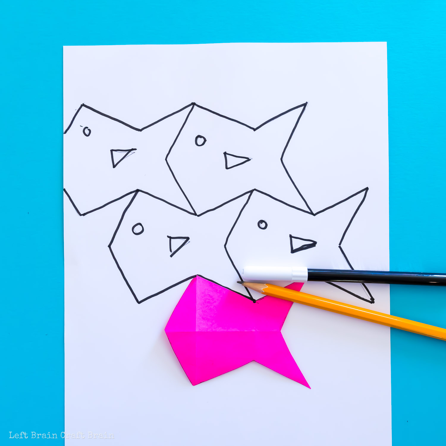 How to make fish tessellations with sticky notes creating patterns